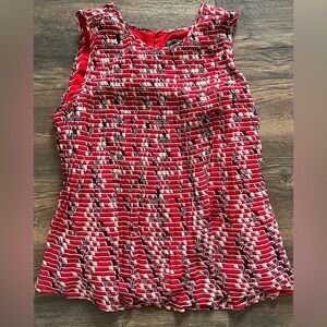Banana Republic Red and Black Patterned Dress